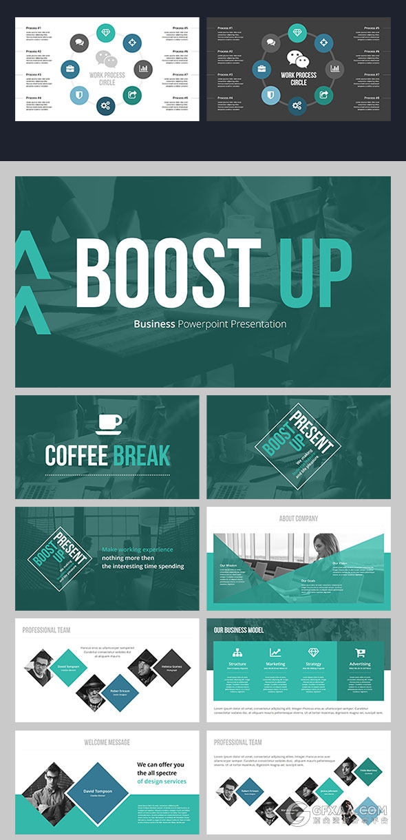 150多页创意图形组合欧美PPT模板 - 顶尖PPT