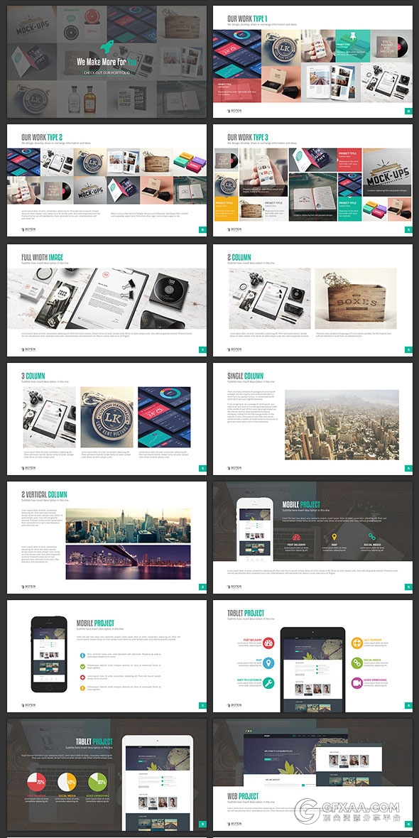 80多页16种配色国外精美设计PPT模板 - 顶尖PPT