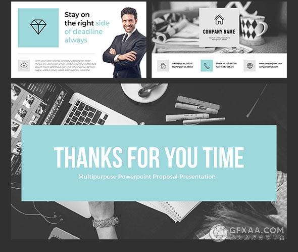 50页蓝色简约大气商务风格PPT模板 - 顶尖PPT