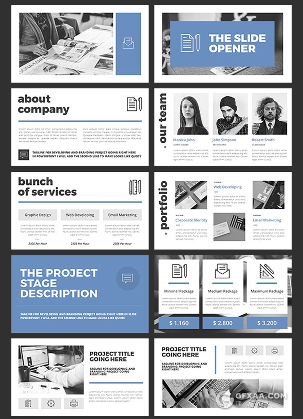 50页蓝色新年计划多用途PPT模板 - 顶尖PPT