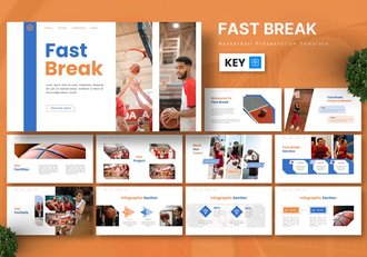 快攻篮球主题keynote模板 - 顶尖PPT