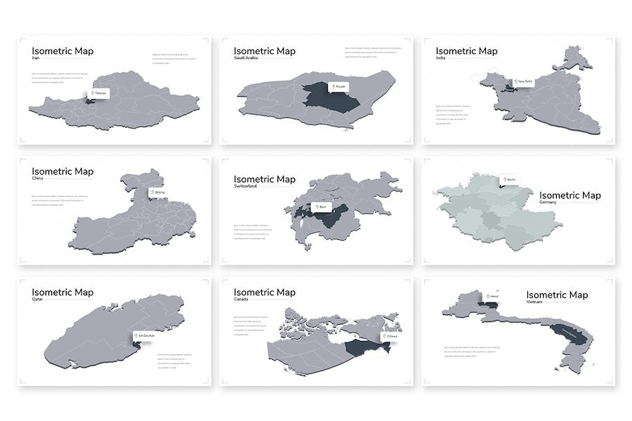 高级感场景等轴测地图设计Keynote模板 - 顶尖PPT