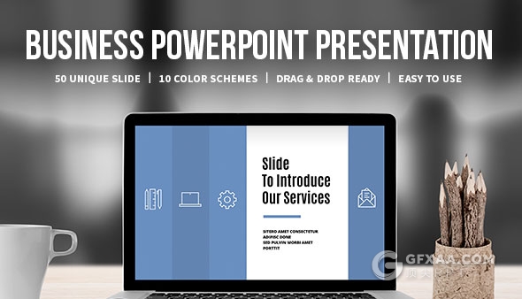 50页蓝色商务多用途PPT模板 - 顶尖PPT