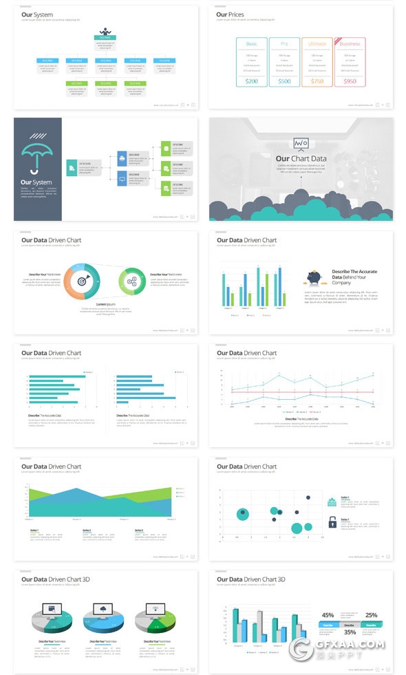 120页6种配色精致设计风格PPT模板 - 顶尖PPT