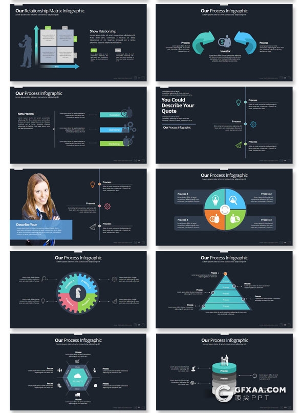 120页6种配色精致设计风格PPT模板 - 顶尖PPT