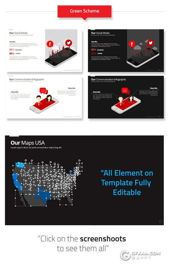 120页6种配色精致设计风格PPT模板 - 顶尖PPT