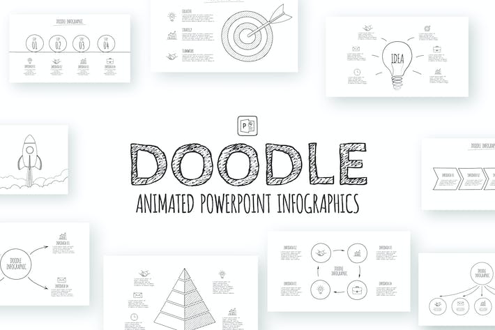 涂鸦动画信息图形图表讲述展示分析PPT模板 - 顶尖PPT