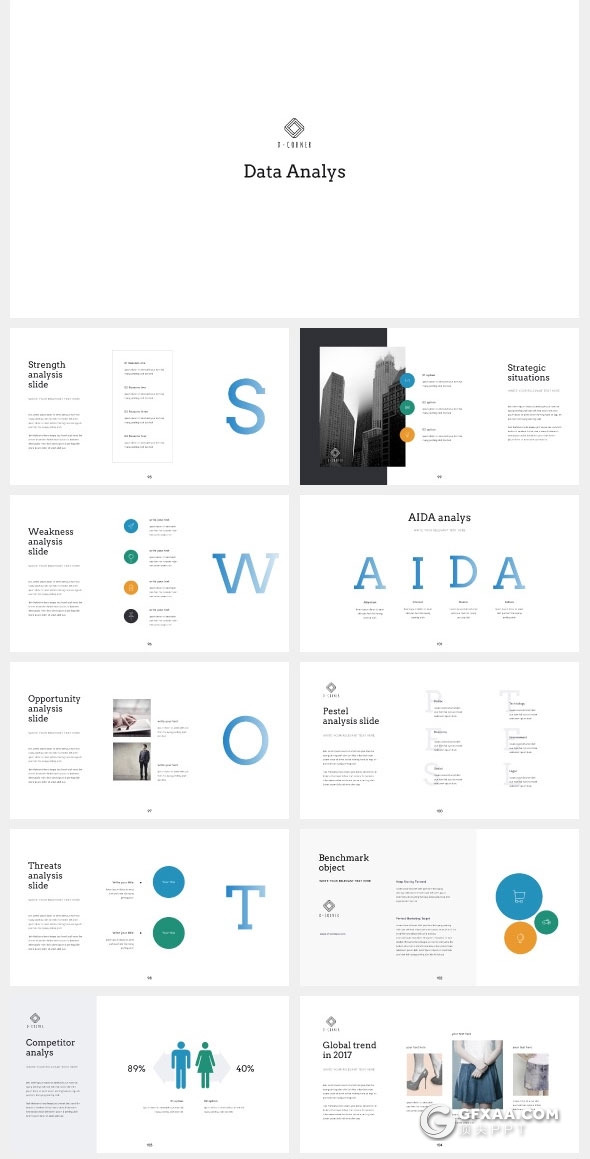 20种配色300页简约商务多用途keynote模板 - 顶尖PPT