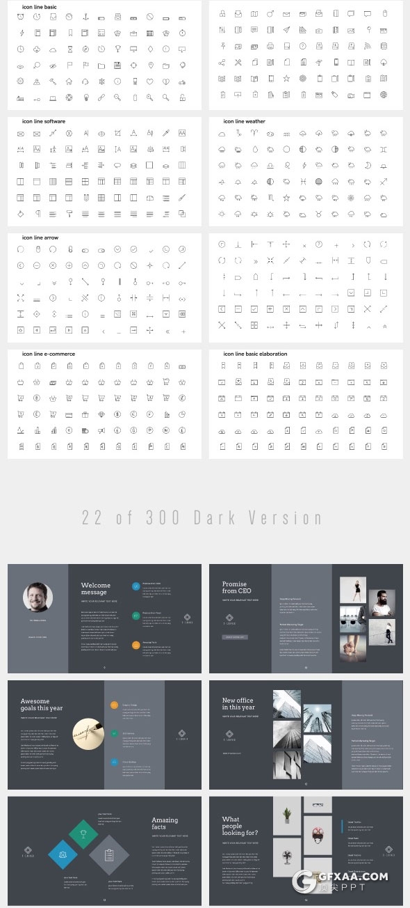 20种配色300页简约商务多用途keynote模板 - 顶尖PPT