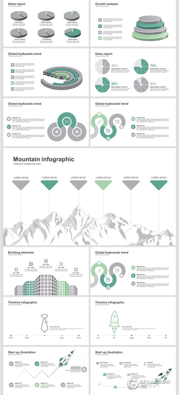 213页欧美简约风格PPT模板 - 顶尖PPT