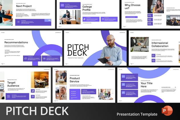 蓝白色Pitch Deck商业计划书PPT模板 - 顶尖PPT