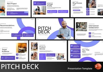 蓝白色Pitch Deck商业计划书PPT模板 - 顶尖PPT