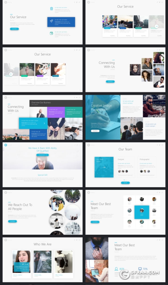 21种配色65页精致商务多用途PPT模板 - 顶尖PPT