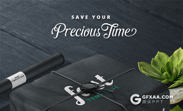 5种配色32页笔刷效果多用途PPT模板 - 顶尖PPT