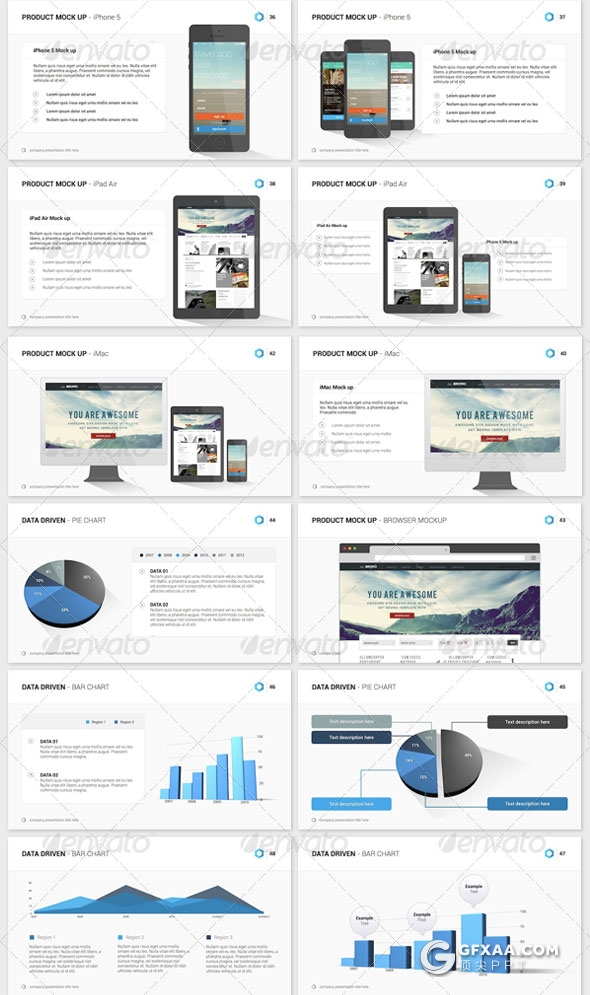 3种配色50多页扁平化keynote模板 - 顶尖PPT