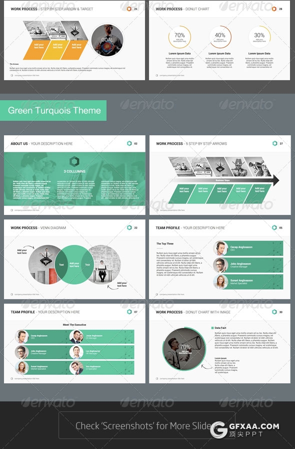 3种配色50多页扁平化keynote模板 - 顶尖PPT