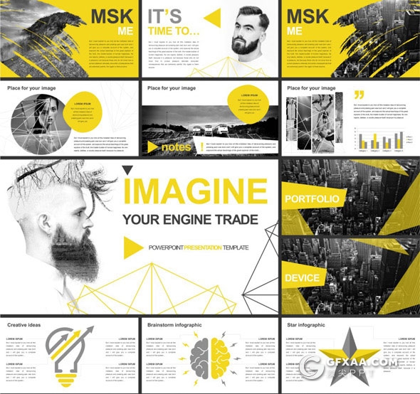 6种配色175页创意图形组合多用途PPT模板 - 顶尖PPT