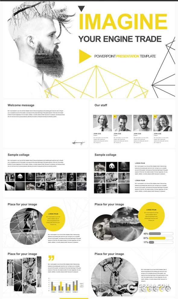 6种配色175页创意图形组合多用途PPT模板 - 顶尖PPT
