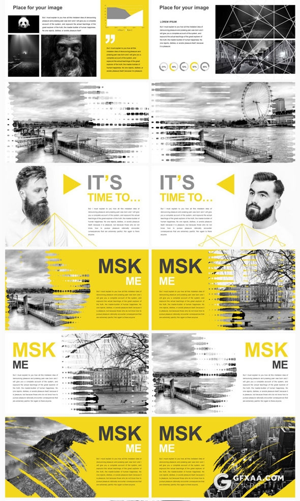 6种配色175页创意图形组合多用途PPT模板 - 顶尖PPT