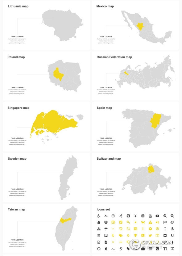 6种配色175页创意图形组合多用途PPT模板 - 顶尖PPT