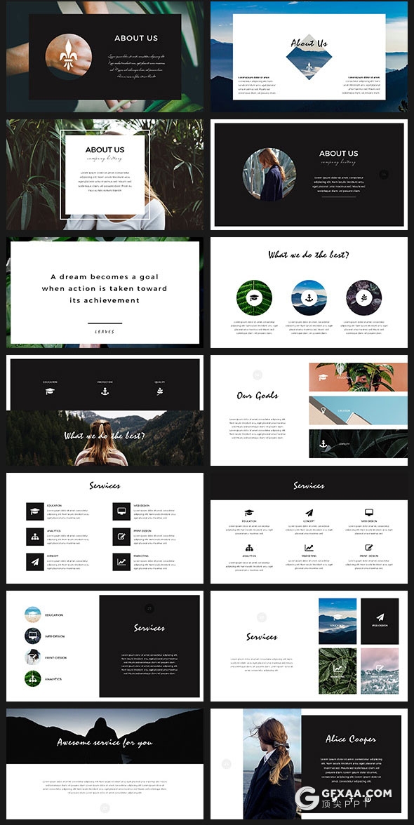 80多页简约文艺风格keynote模板 - 顶尖PPT