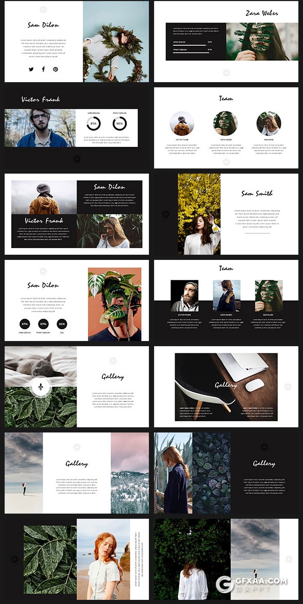 80多页简约文艺风格keynote模板 - 顶尖PPT