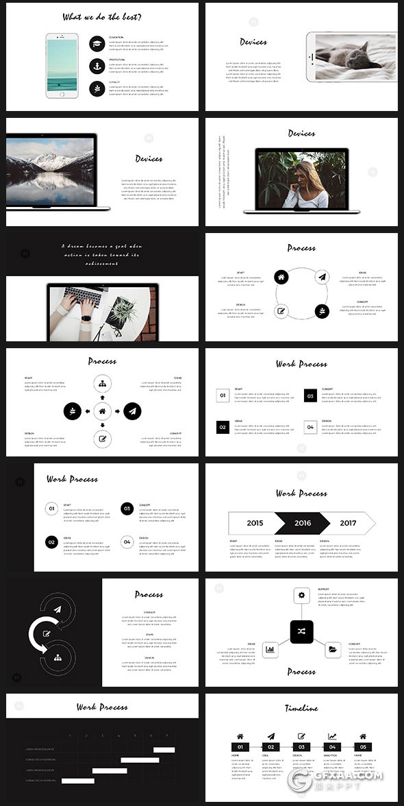 80多页简约文艺风格keynote模板 - 顶尖PPT