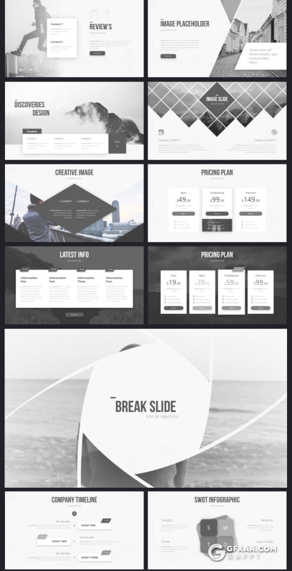 76页21种配色精致商务多用途PPT模板 - 顶尖PPT