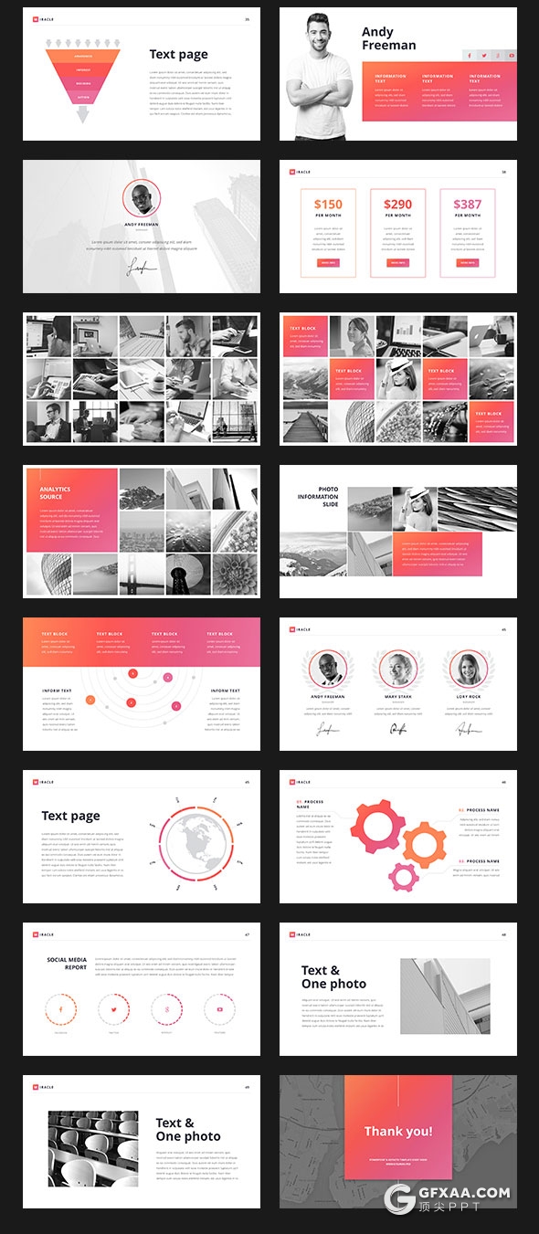 50页3种渐变配色粉嫩唯美风格PPT模板 - 顶尖PPT