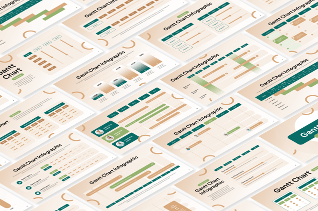 项目管理进度甘特图信息图表PPT模板 - 顶尖PPT