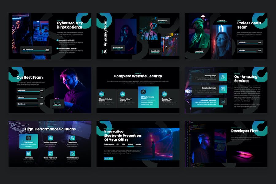 网络安全主题keynote模板 - 顶尖PPT