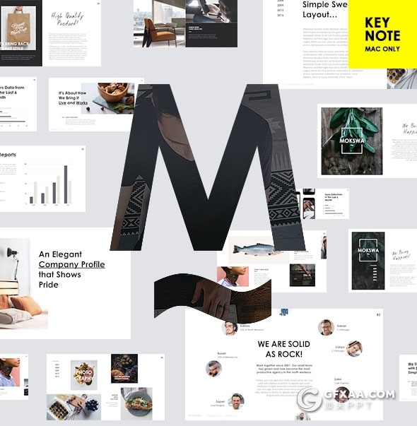 120页现代化设计风格文艺范keynote模板 - 顶尖PPT