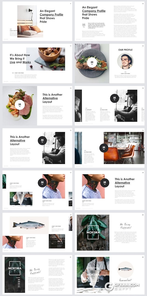 120页现代化设计风格文艺范keynote模板 - 顶尖PPT