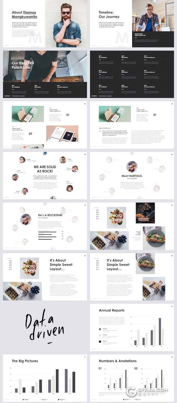 120页现代化设计风格文艺范keynote模板 - 顶尖PPT