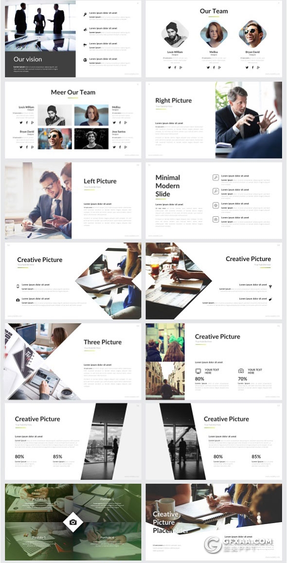 68页会议演讲业务介绍渐变色PPT模板 - 顶尖PPT