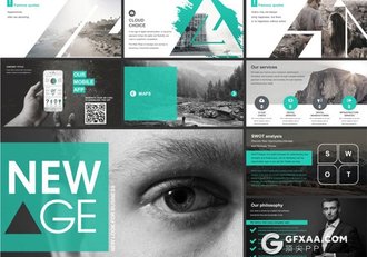 199页灰绿搭配多种行业通用PPT模板 - 顶尖PPT