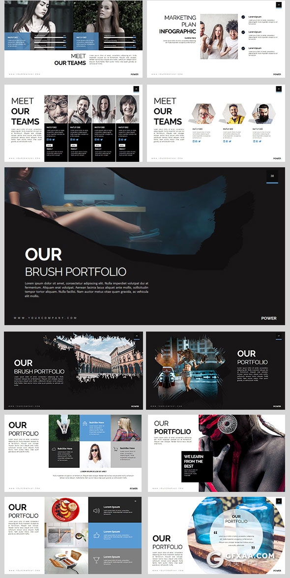 100页24种配色创意杂志风格keynote模板 - 顶尖PPT