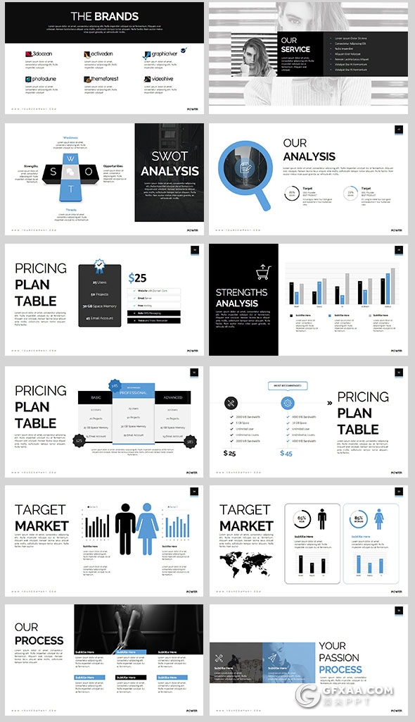 100页24种配色创意杂志风格keynote模板 - 顶尖PPT