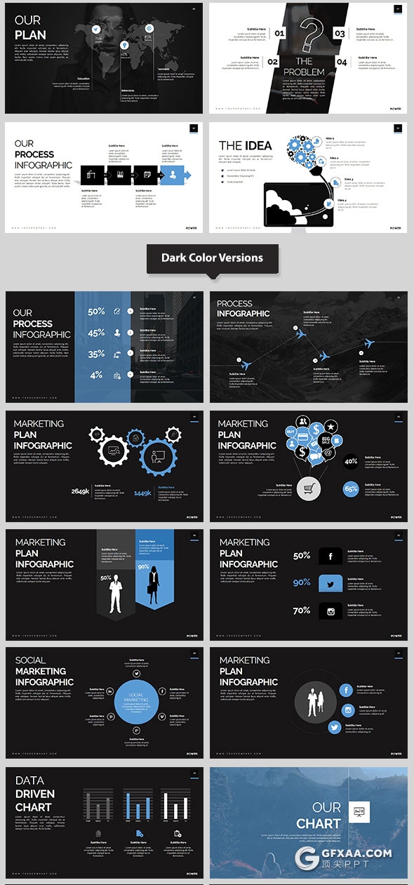 100页24种配色创意杂志风格keynote模板 - 顶尖PPT