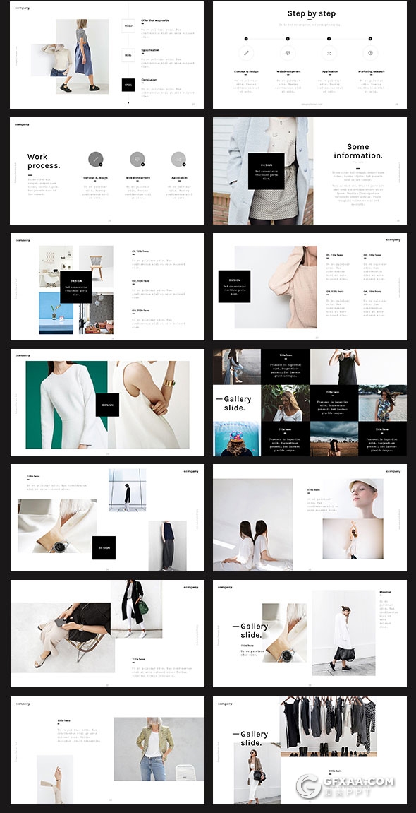 50页文艺极简风格摄影图片展示PPT模板 - 顶尖PPT