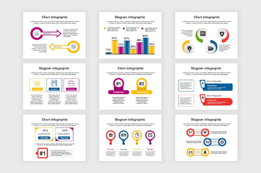 彩色数据信息图表多用途PPT模板 - 顶尖PPT