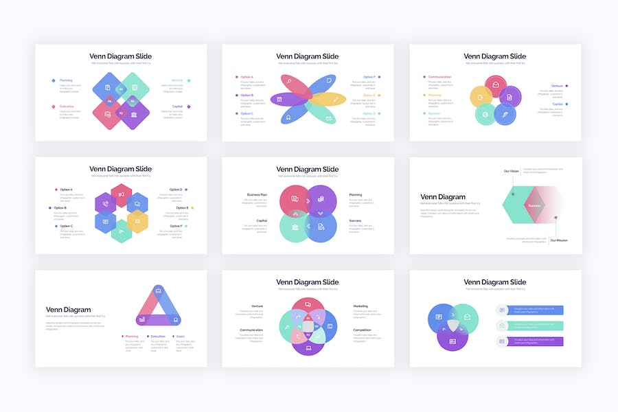 商业维恩图关系分析信息图PPT模板 - 顶尖PPT