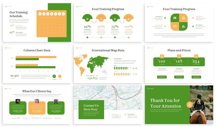 骑兵马术骑马场宣传展示keynote模板 - 顶尖PPT