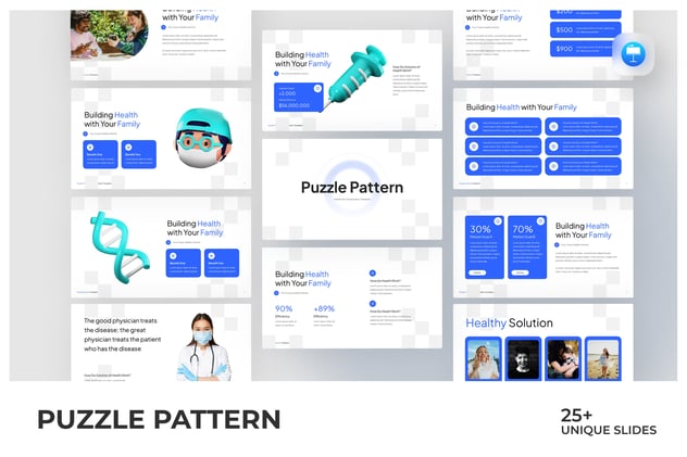 积木拼合图形keynote模板 - 顶尖PPT