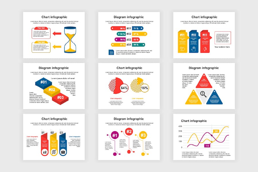 彩色数据信息图表多用途PPT模板 - 顶尖PPT