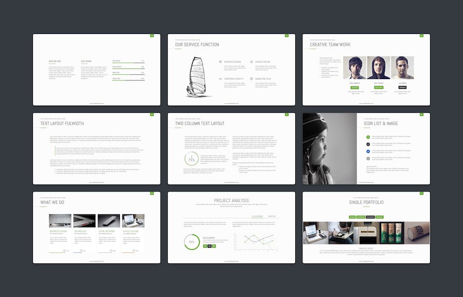 欧美创意黑底企业团队介绍商务通用PPT模板 - 顶尖PPT