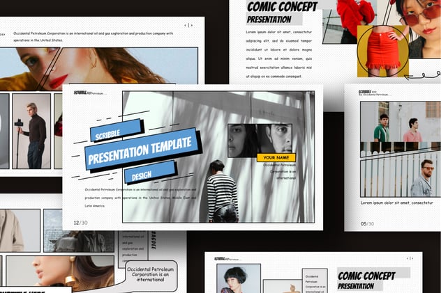 涂鸦风格报纸杂志keynote模板 - 顶尖PPT