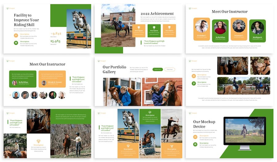 骑兵马术骑马场宣传展示keynote模板 - 顶尖PPT