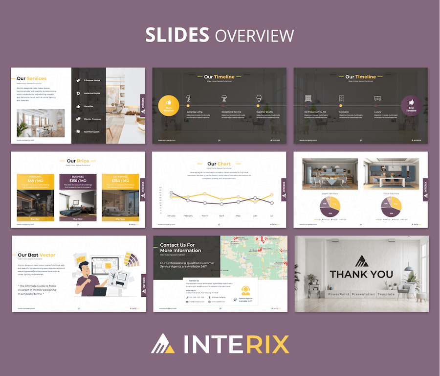 室内设计项目展示PPT模板 - 顶尖PPT