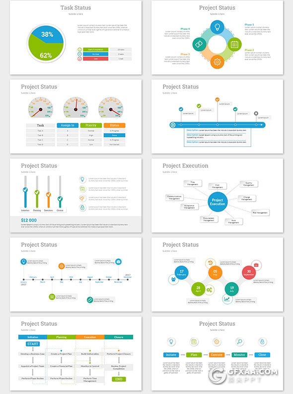 20种配色25页数据展示分析PPT模板 - 顶尖PPT